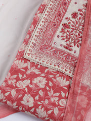 Printed Cotton Blend Unstitched Suit With Dupatta