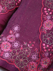 Embroidered Chinon Unstitched Suit With Dupatta