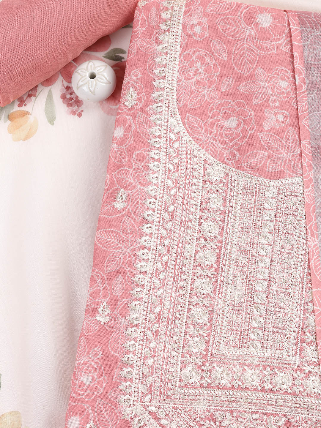 Printed Linen Unstitched Suit With Dupatta