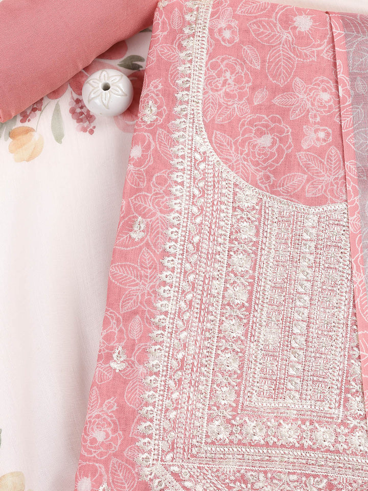 Printed Linen Unstitched Suit With Dupatta