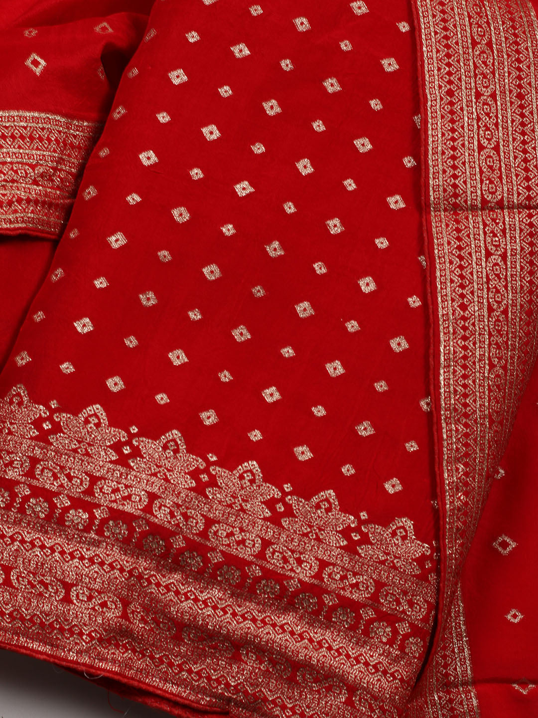Woven Chanderi Unstitched Suit Piece With Dupatta