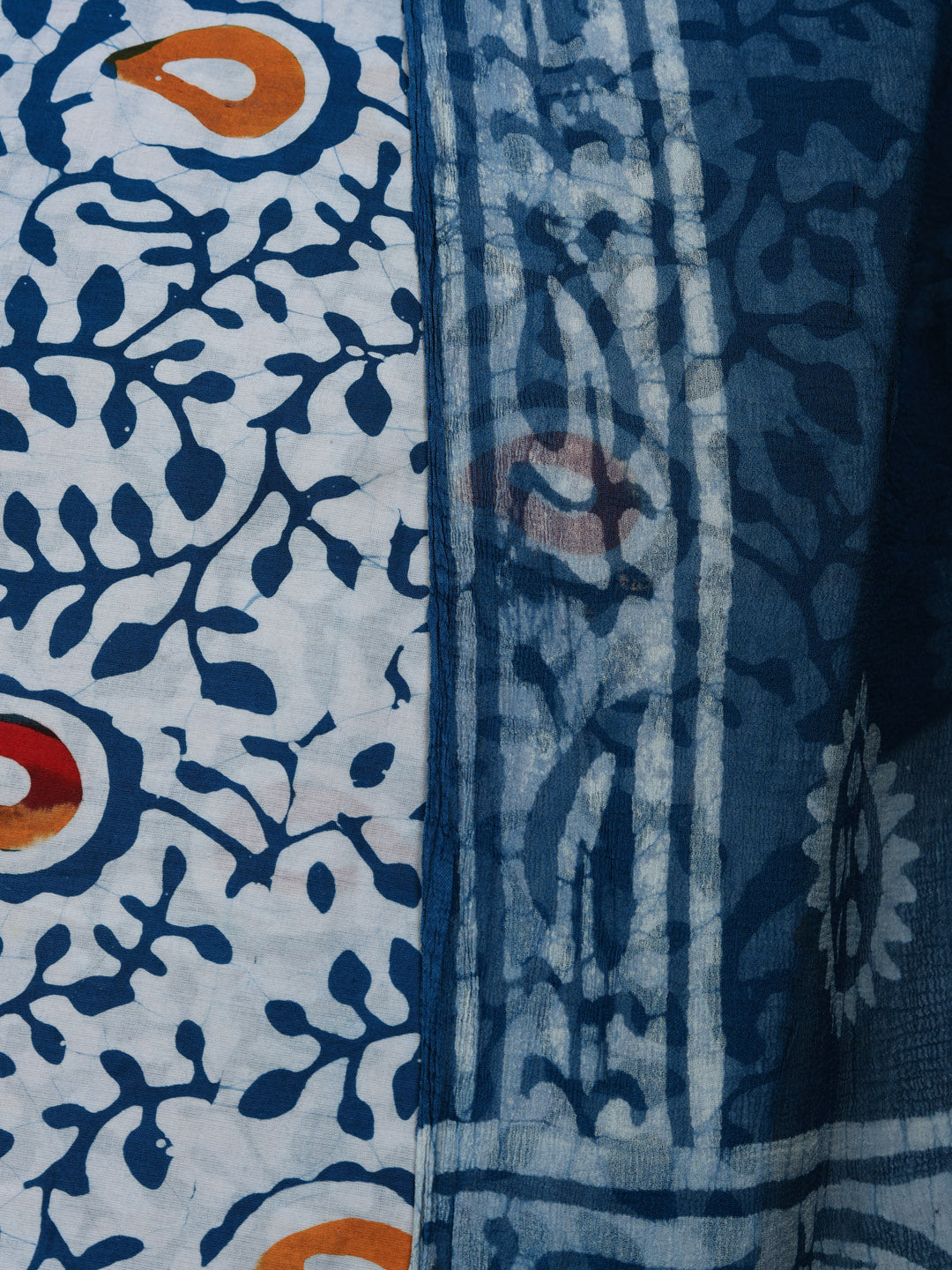 Printed Chanderi Unstitched Suit With Pant &amp; Dupatta