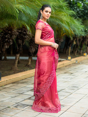 Embroidered Net Saree