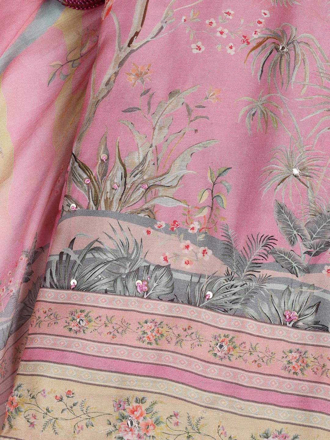 Printed Muslin Unstitched Suit With Dupatta