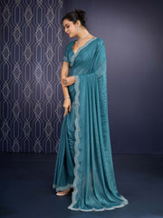 Stone Work Art Crepe Saree