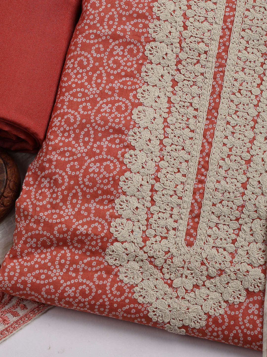 Embroidered Cotton Blend Unstitched Suit Piece With Dupatta