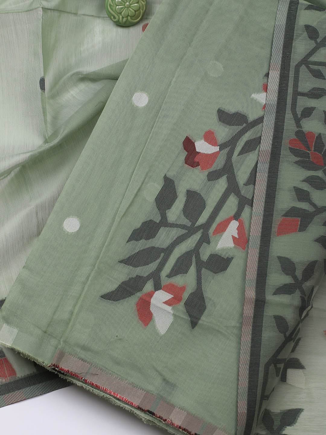 Jamdani Chanderi Unstitched Suit Piece With Dupatta