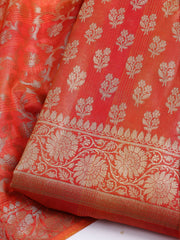 Woven Design Chanderi Unstitched Suit With Dupatta