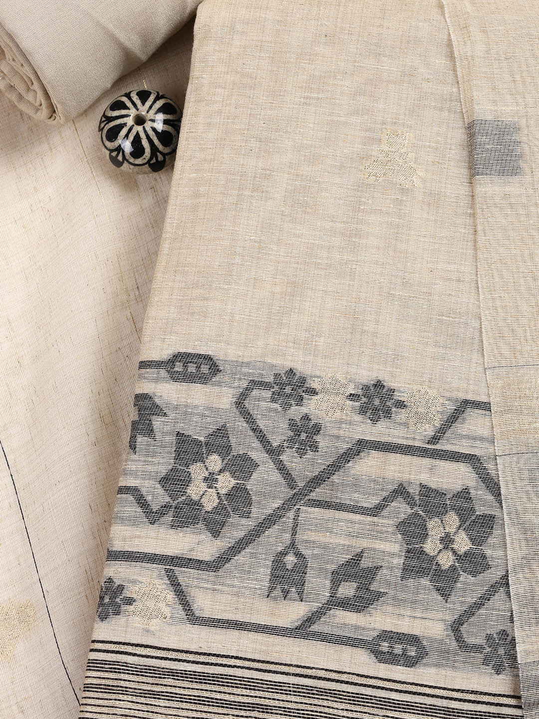 Embroidered Cotton Blend Unstitched Suit Piece With Dupatta