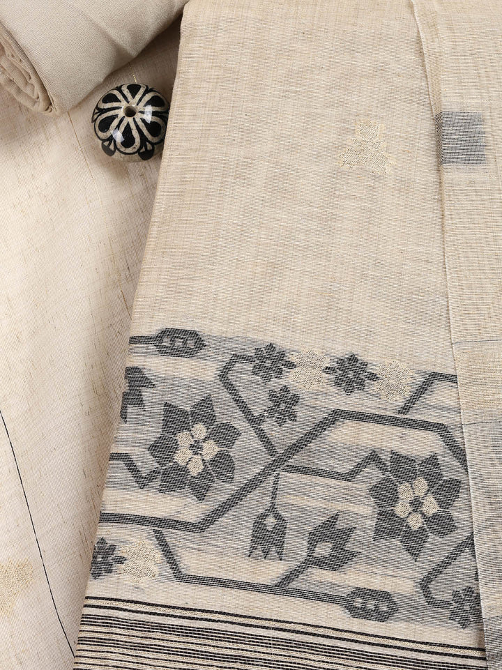 Embroidered Cotton Blend Unstitched Suit Piece With Dupatta