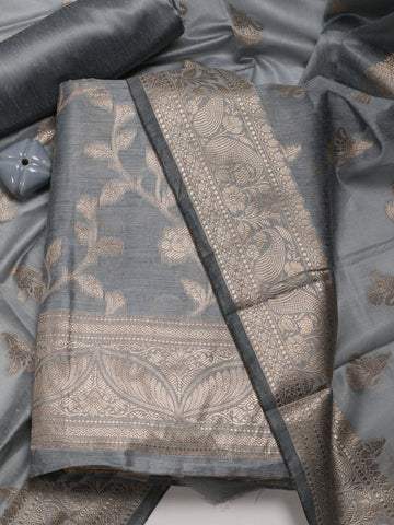 Woven Chanderi Unstitched Suit With Dupatta