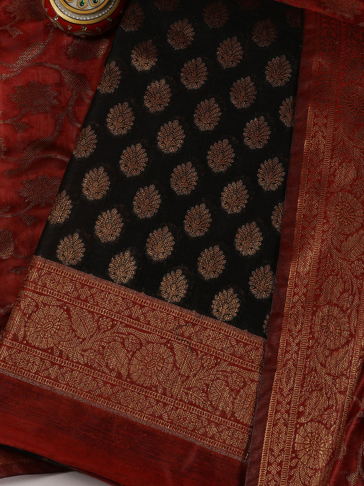 Banarasi Chanderi Unstitched Suit With Dupatta