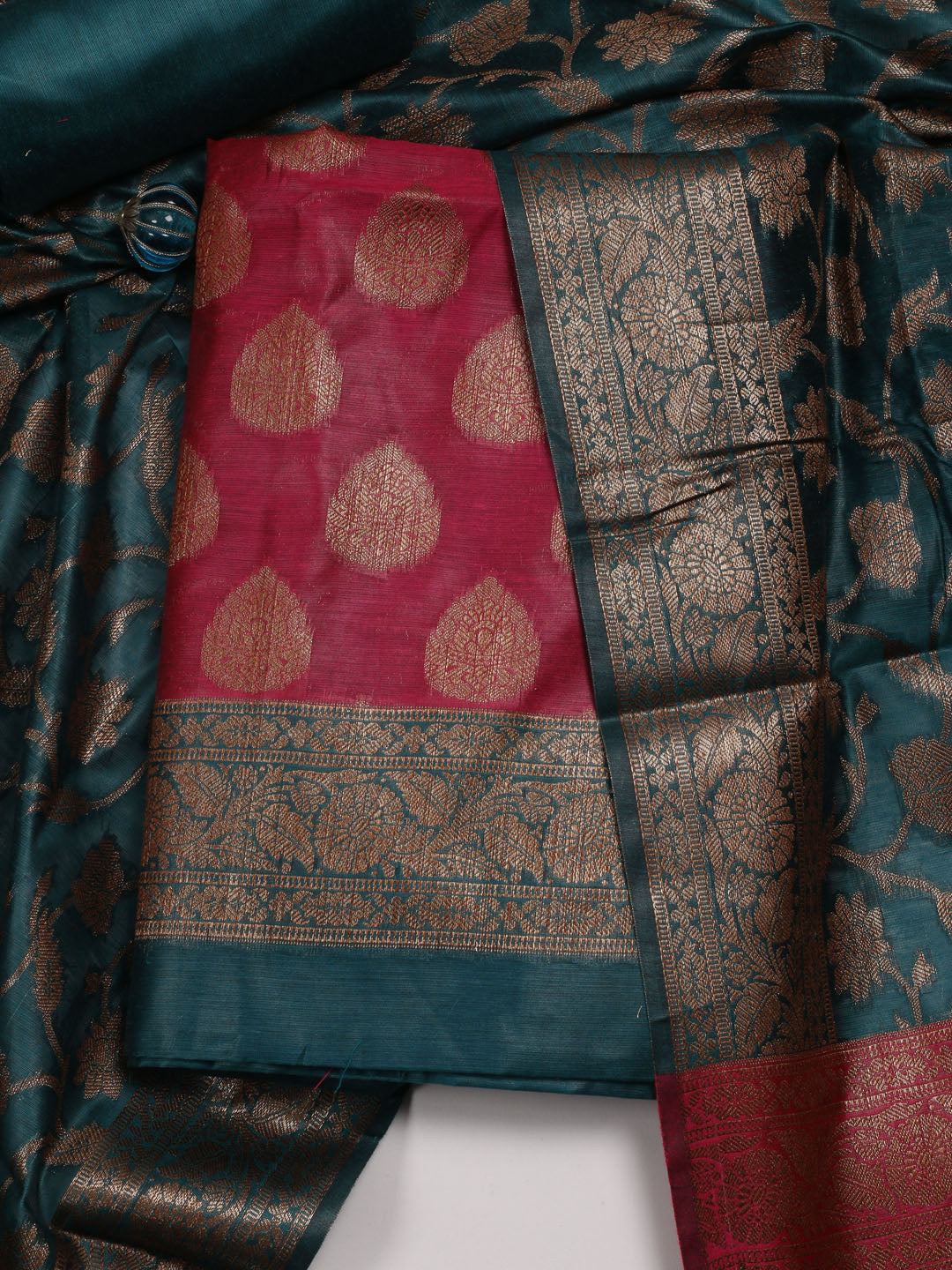 Banarasi Chanderi Unstitched Suit With Dupatta