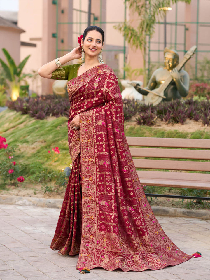 Sequence Woven Design Art Silk Saree