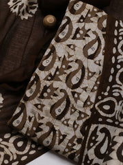 Printed Cotton Blend Unstitched Suit With Dupatta
