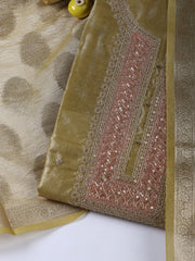 Neck Embroidery Tissue Unstitched Suit With Dupatta