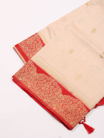 Zari Border Booti Handloom Woven Saree