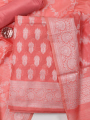 Woven Chanderi Unstitched Suit With Dupatta