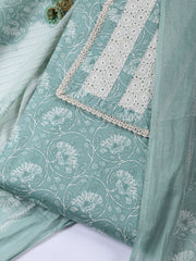 Printed Cotton Blend Unstitched Suit Piece With Dupatta