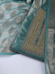 Neck Embroidery Tissue Unstitched Suit With Dupatta