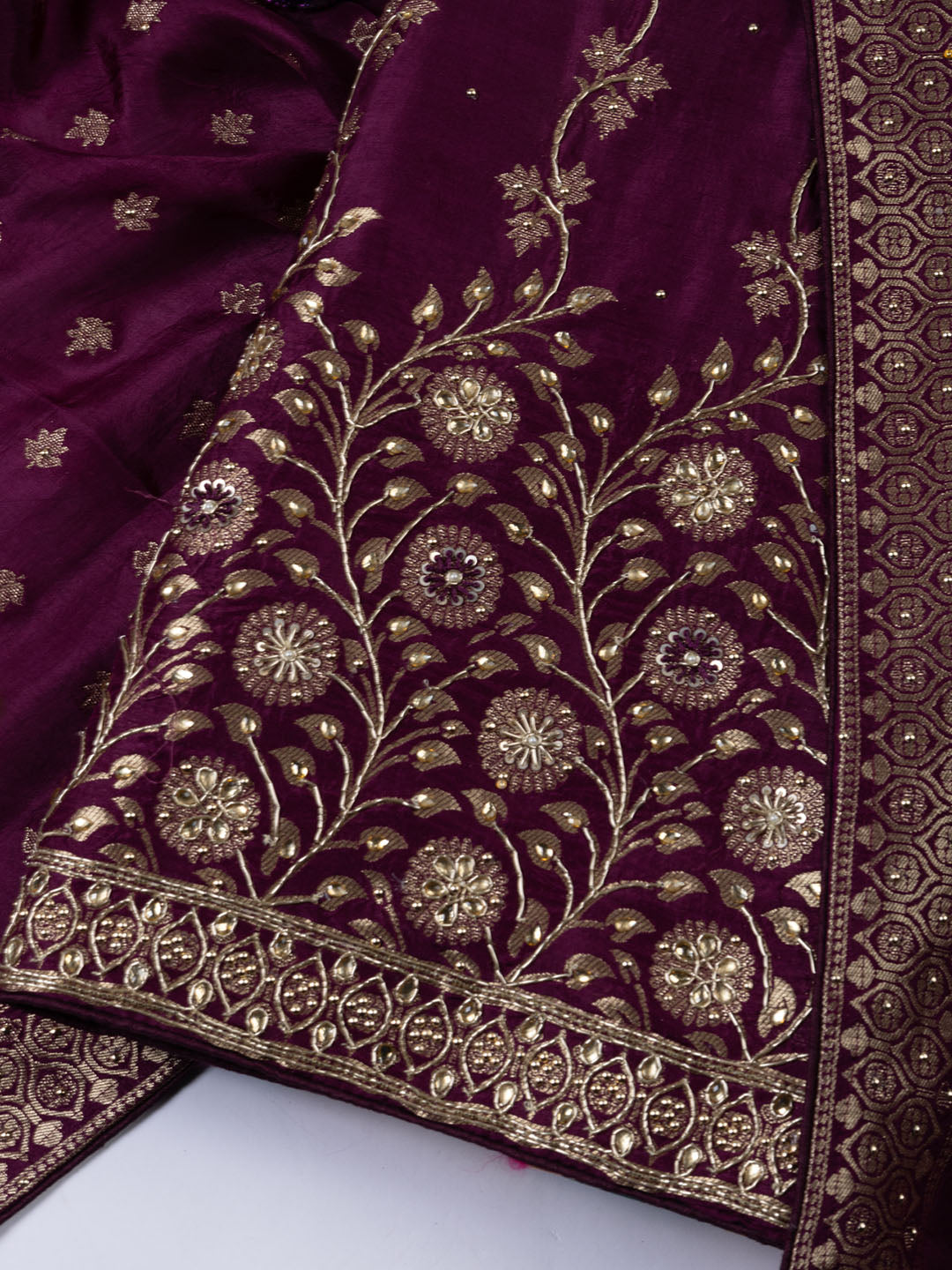 Woven Art Silk Unstitched Suit Piece With Dupatta