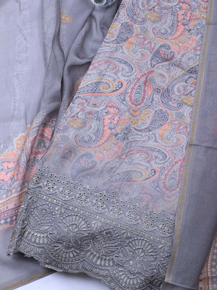 Printed Muslin Unstitched Suit With Dupatta