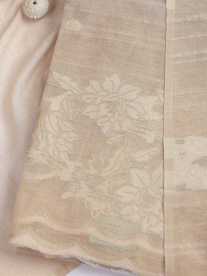 Printed Linen Unstitched Suit Piece With Dupatta