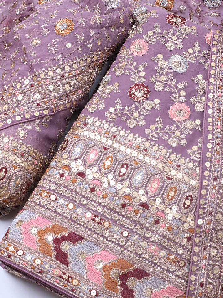 Embroidered Georgette Unstitched Suit Piece With Dupatta
