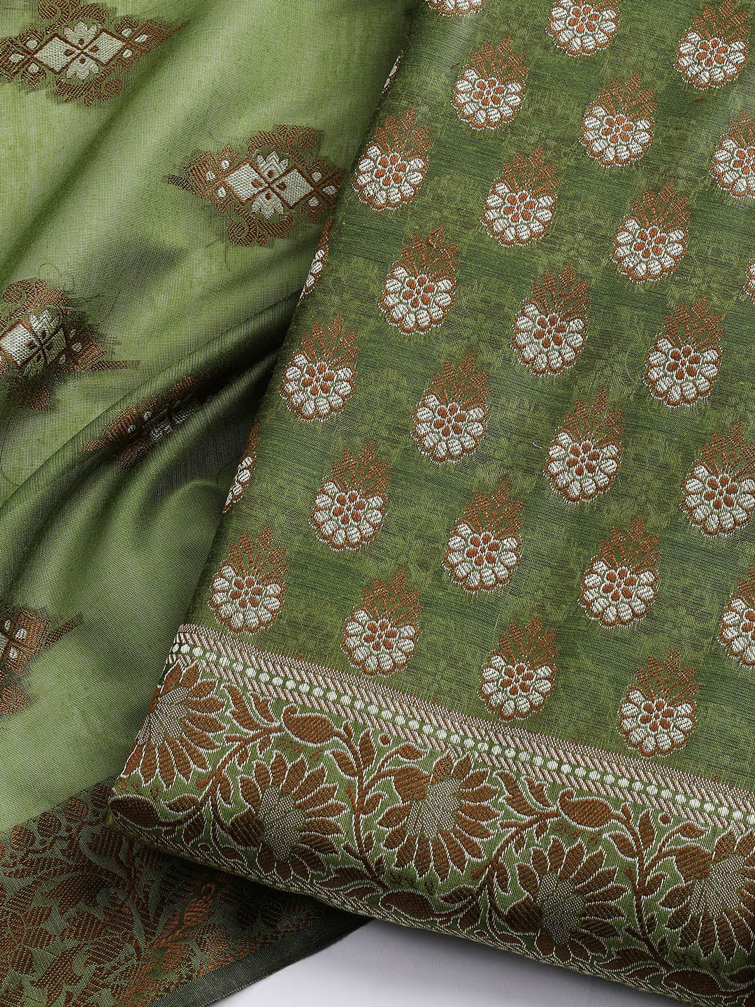 Woven Chanderi Unstitched Suit With Dupatta