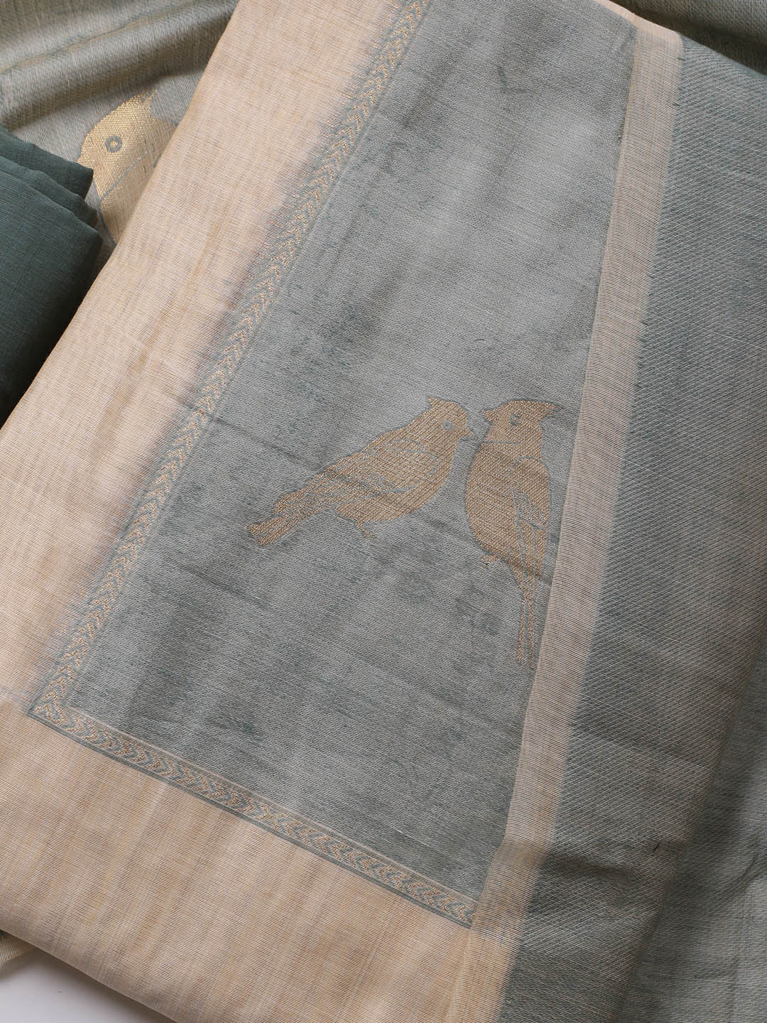 Jamdhani Chanderi Unstitched Suit Piece With Dupatta