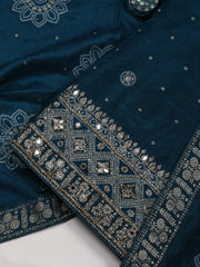 Woven Art Silk Unstitched Suit Piece With Dupatta