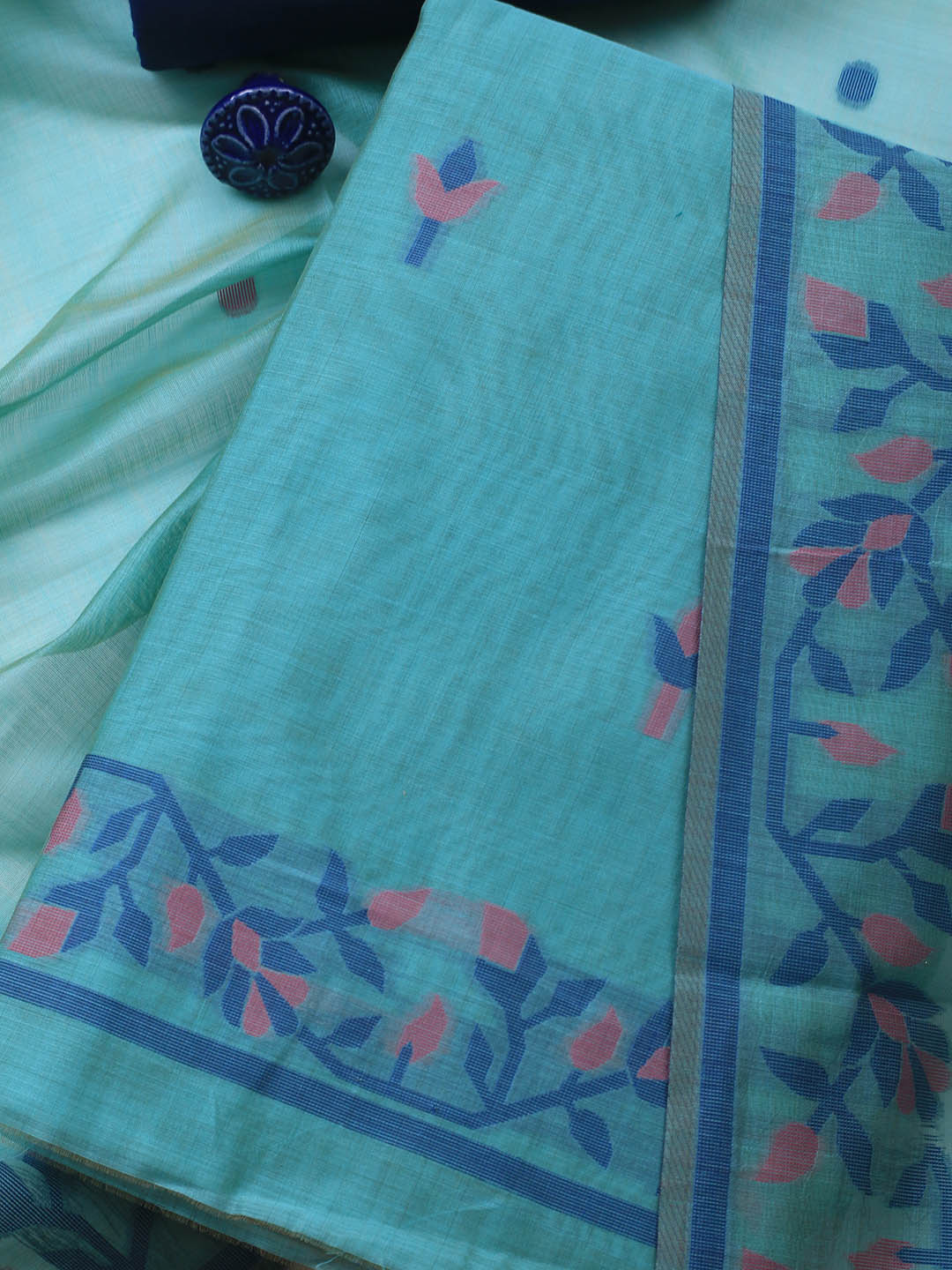 Jamdani Chanderi Unstitched Suit Piece With Dupatta