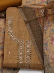 Neck Embroidery Tissue Unstitched Suit Piece With Dupatta