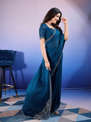 Stone Work Art Chiffon Saree