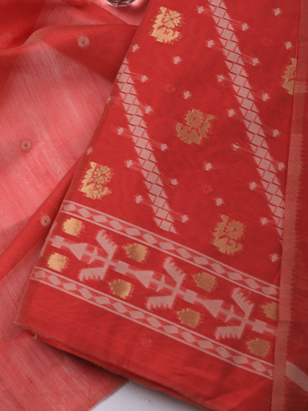 Jamdani Chanderi Unstitched Suit Piece With Dupatta