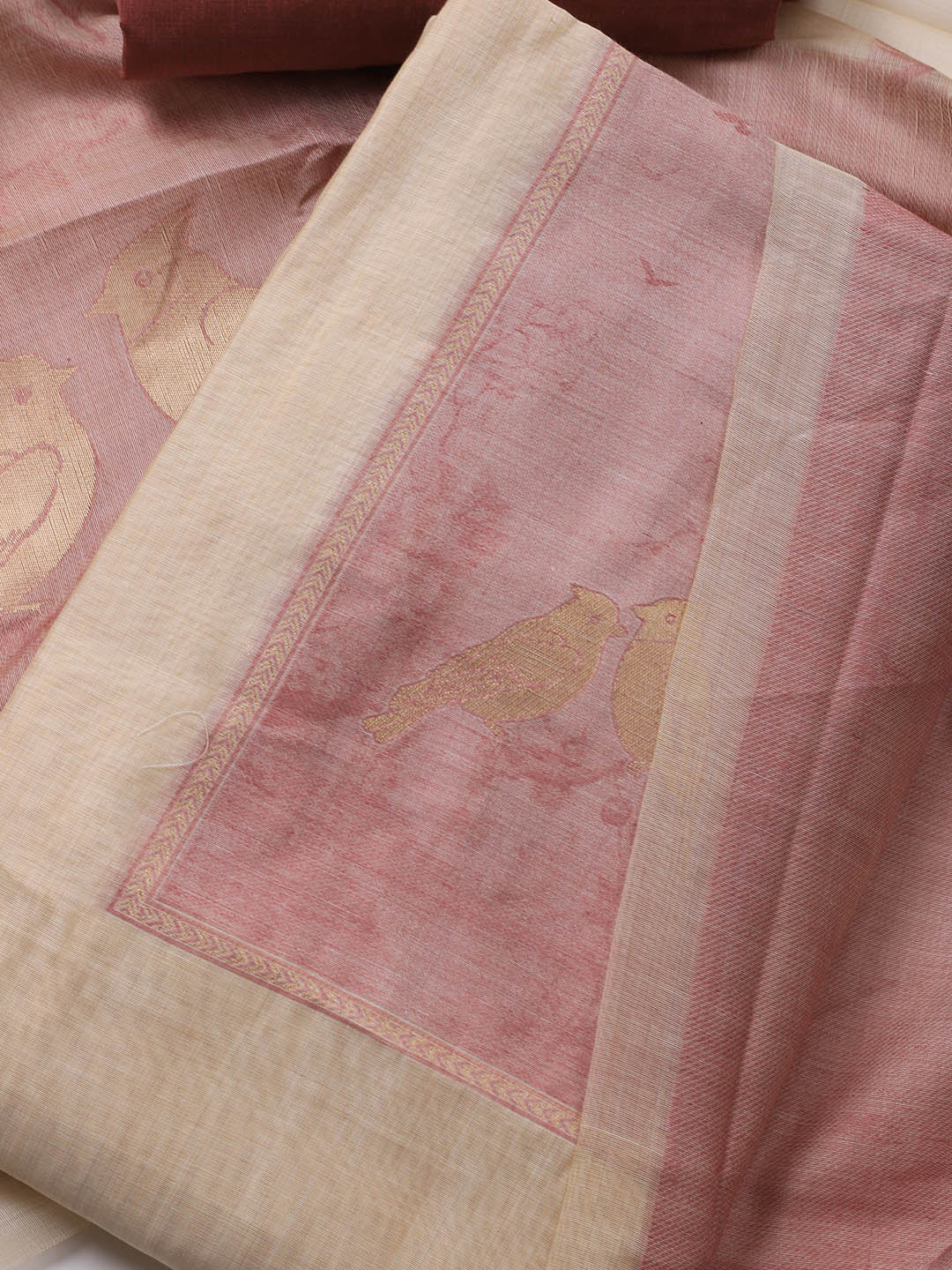 Jamdhani Chanderi Unstitched Suit Piece With Dupatta