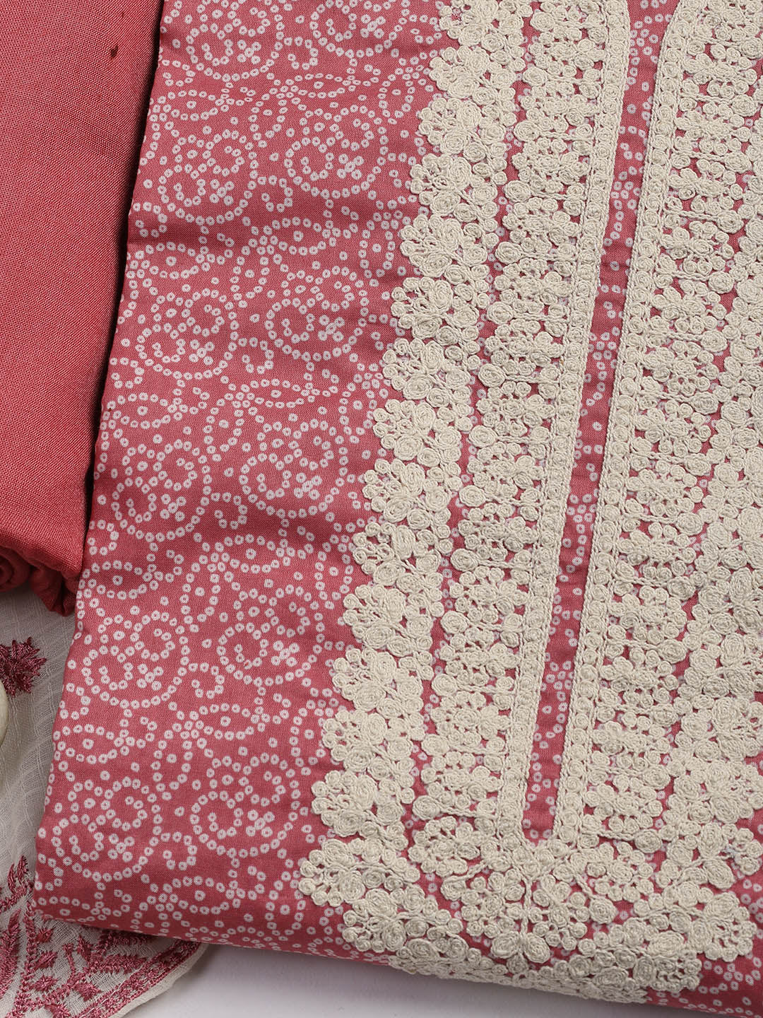 Embroidered Cotton Blend Unstitched Suit Piece With Dupatta