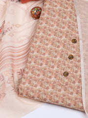 Printed Linen Unstitched Suit With Dupatta
