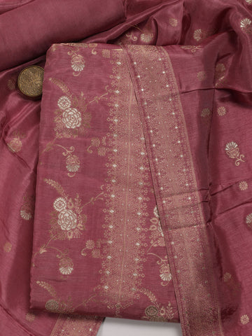 Woven Chanderi Unstitched Suit With Dupatta