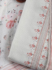 Printed Cotton Blend Unstitched Suit With Dupatta