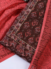 Printed Cotton Blend Unstitched Suit With Dupatta