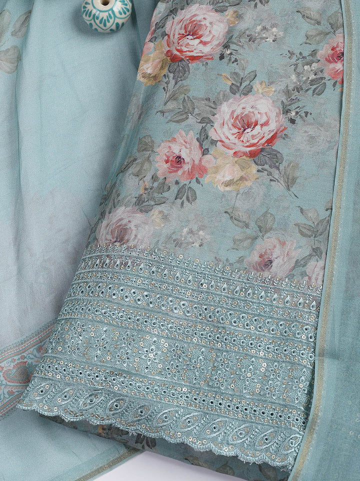 Printed Muslin Unstitched Suit With Dupatta