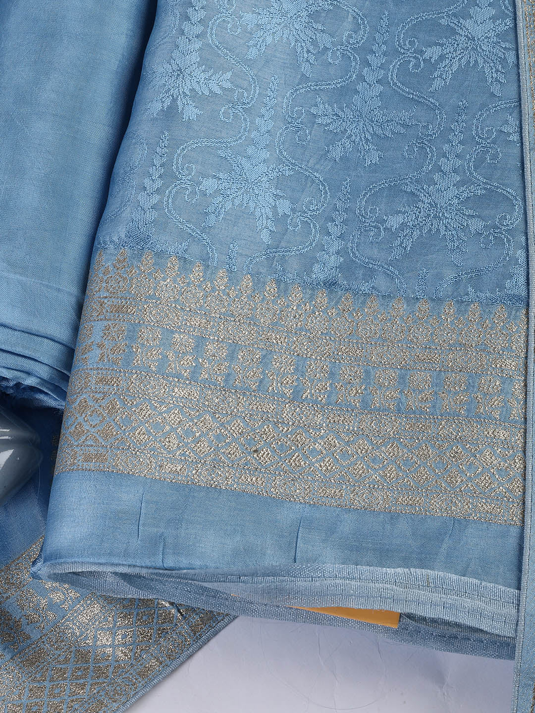 Embroidery Chanderi Unstitched Suit With Dupatta