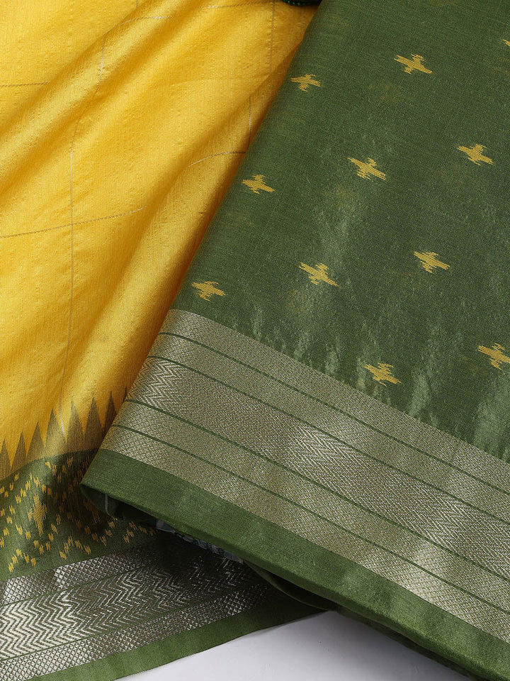 Woven Chanderi Unstitched Suit Piece With Dupatta