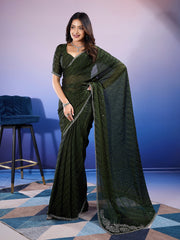 Stone Work Art Chiffon Saree