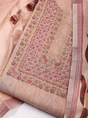 Kantha Work Chanderi Unstitched Suit With Dupatta