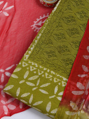 Printed Cotton Blend Unstitched Suit With Dupatta