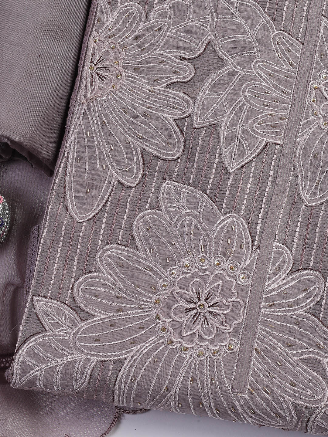 Embroidery Tissue Unstitched Suit With Dupatta