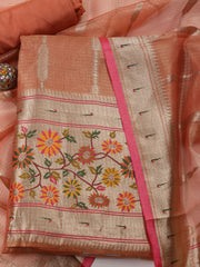 Woven Tissue Unstitched Suit Piece With Dupatta