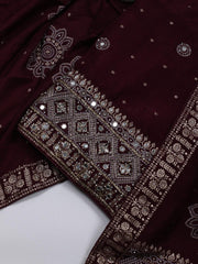 Woven Art Silk Unstitched Suit Piece With Dupatta